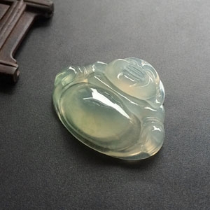 （超值推荐）冰种晴水略飘花玉佛挂件