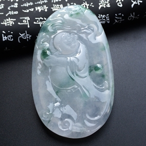 冰种飘花纳福挂件