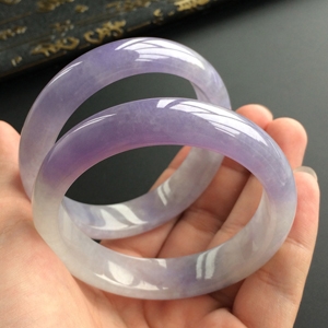 (超值推荐)糯冰种紫罗兰手镯(一对)(57.1mm/57.2mm)