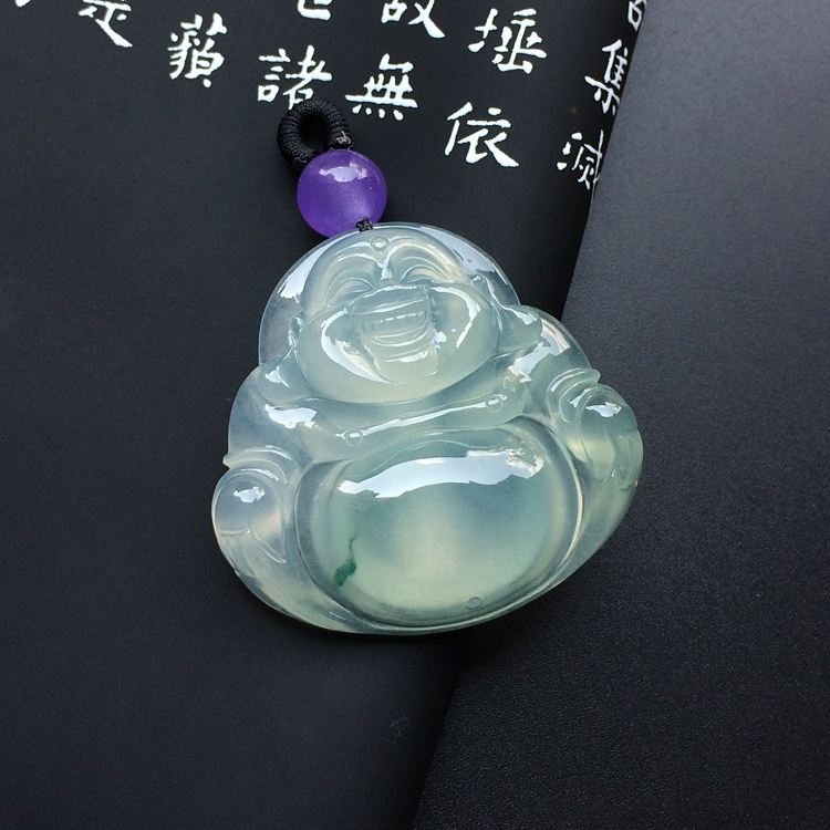 （超值推荐）冰种略飘花玉佛挂件