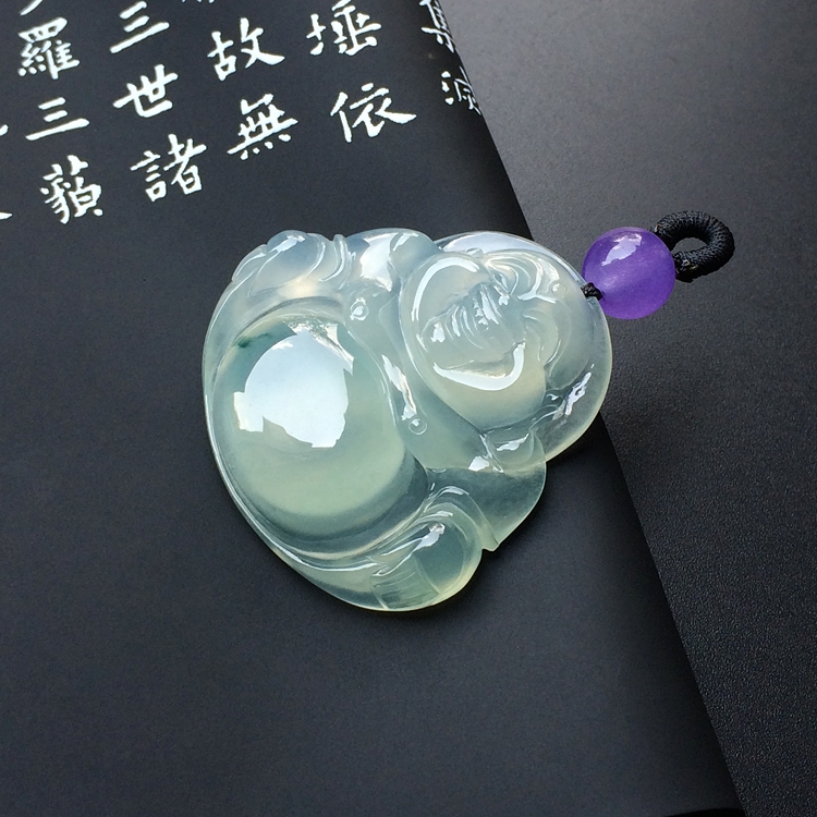 （超值推荐）冰种略飘花玉佛挂件