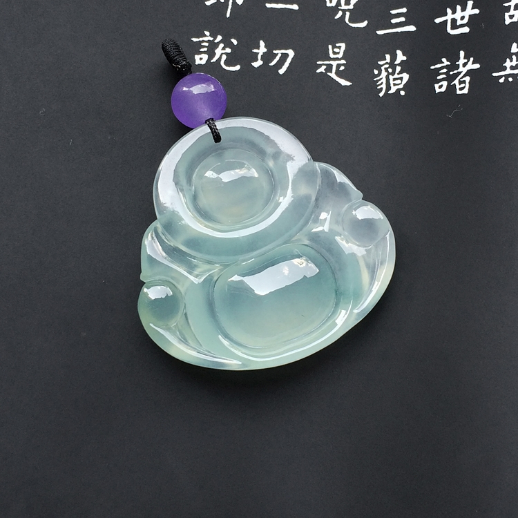 （超值推荐）冰种略飘花玉佛挂件