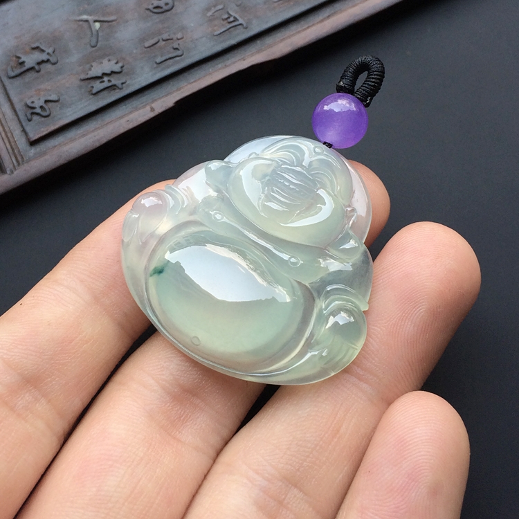 （超值推荐）冰种略飘花玉佛挂件