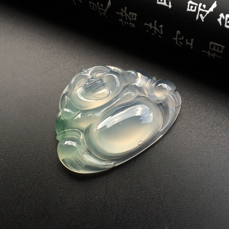 （超值推荐）冰玻种略飘花玉佛挂件
