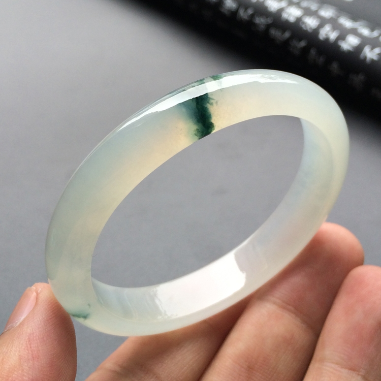 (超值推荐)冰种飘花贵妃手镯(54mm-47.6mm)