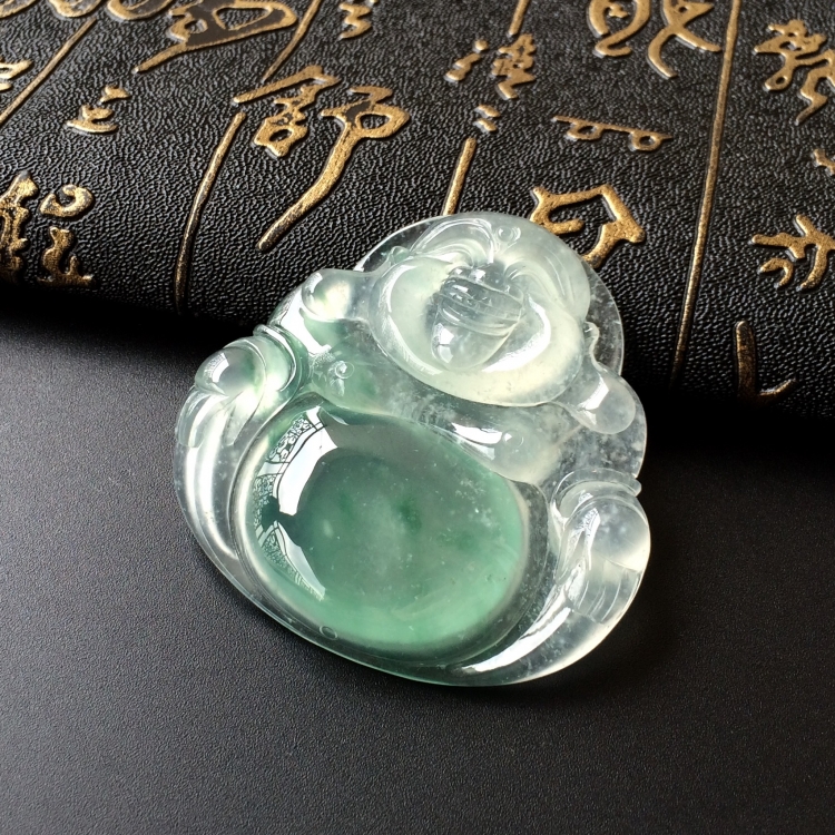 (超值推荐)冰种飘花玉佛挂件