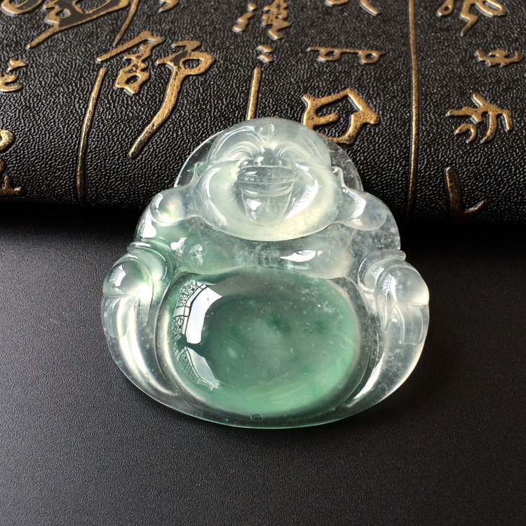 (超值推荐)冰种飘花玉佛挂件