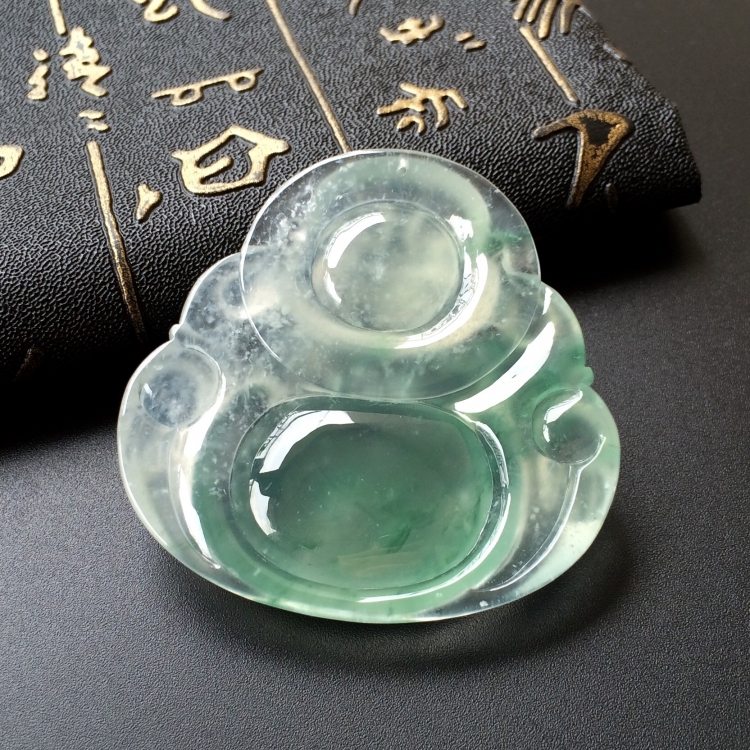 (超值推荐)冰种飘花玉佛挂件