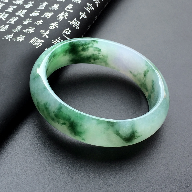 （超值推荐）糯冰种飘花贵妃镯（57.8mm-49.8mm）