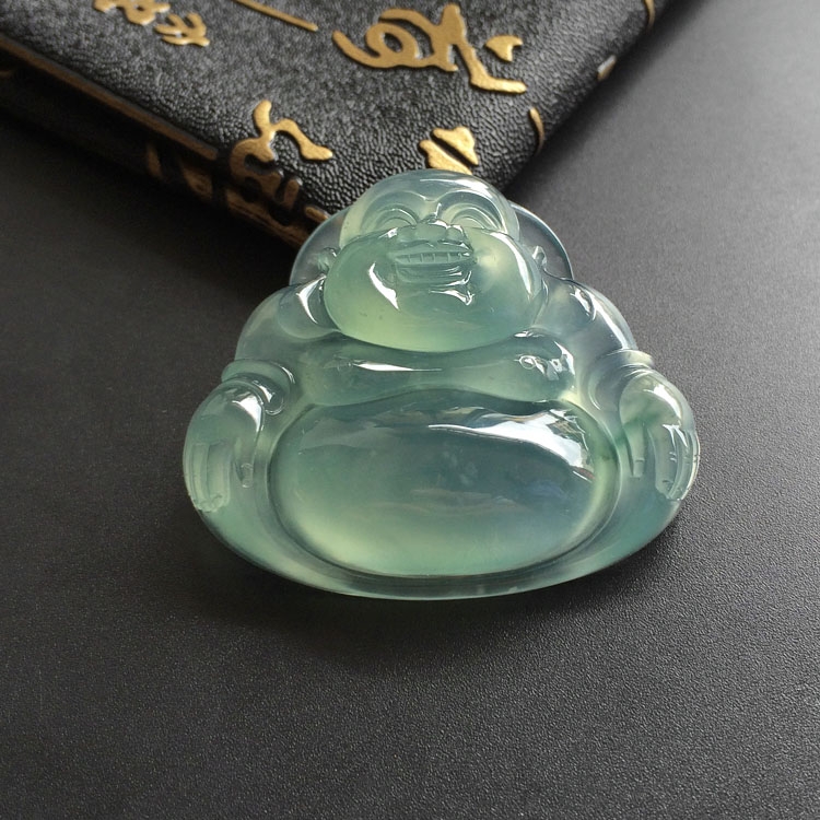 （超值推荐）冰种晴水略飘花玉佛挂件