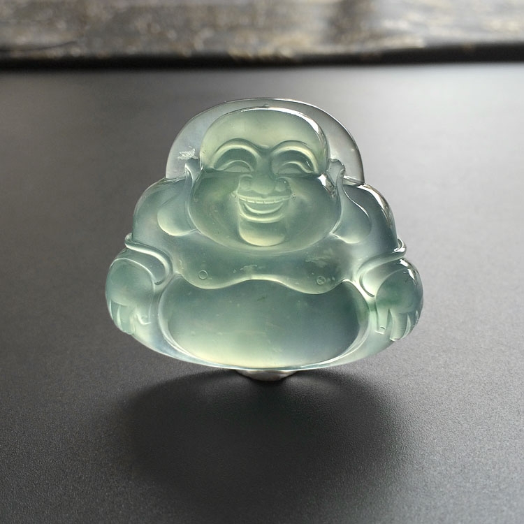 （超值推荐）冰种晴水略飘花玉佛挂件