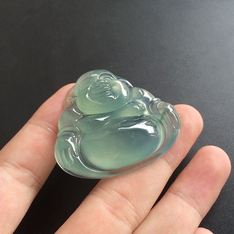 （超值推荐）冰种晴水略飘花玉佛挂件