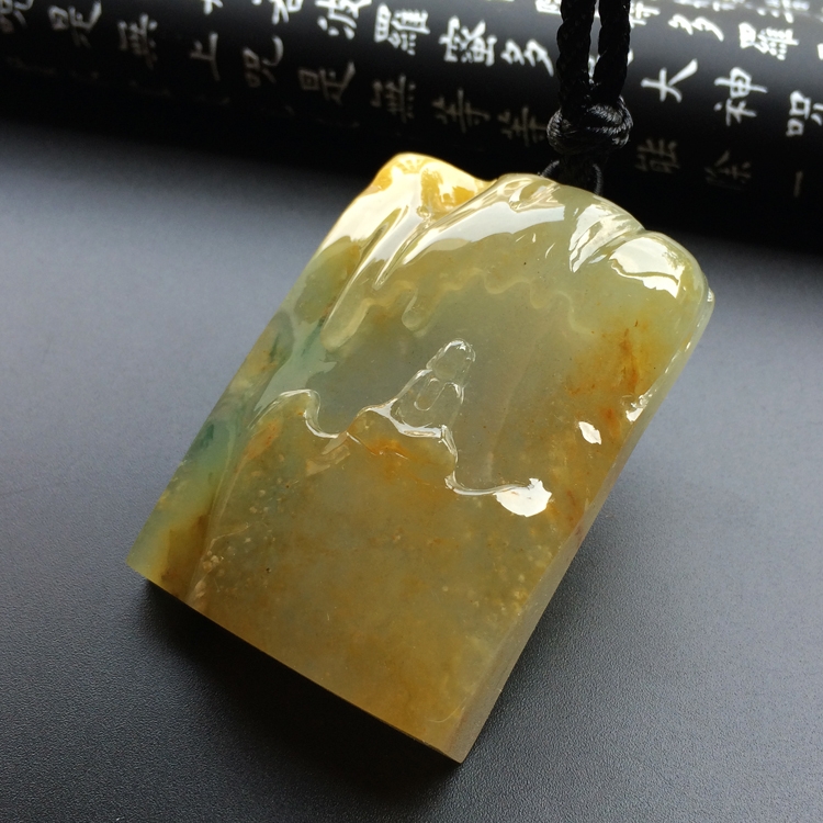 （超值推荐）冰种黄翡飘花宝宝佛挂件
