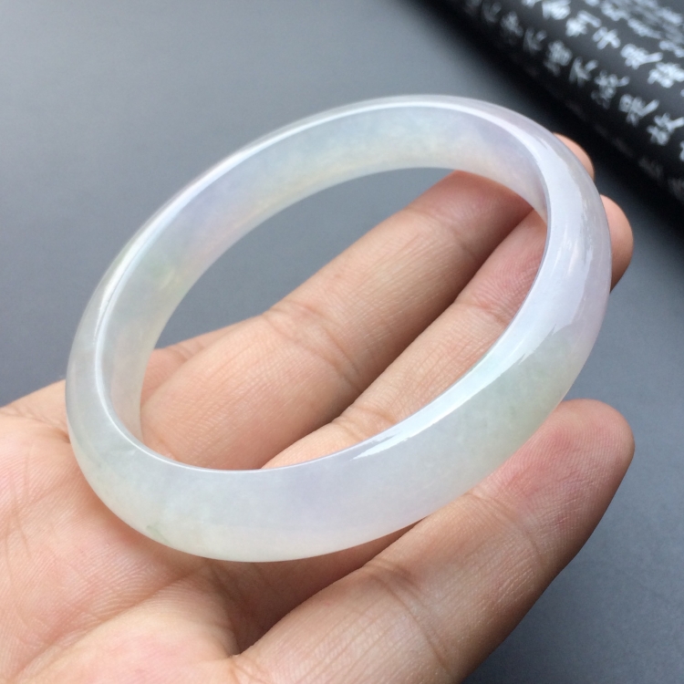 （超值推荐）冰种淡紫罗兰略飘花贵妃镯（58.5mm-51mm）