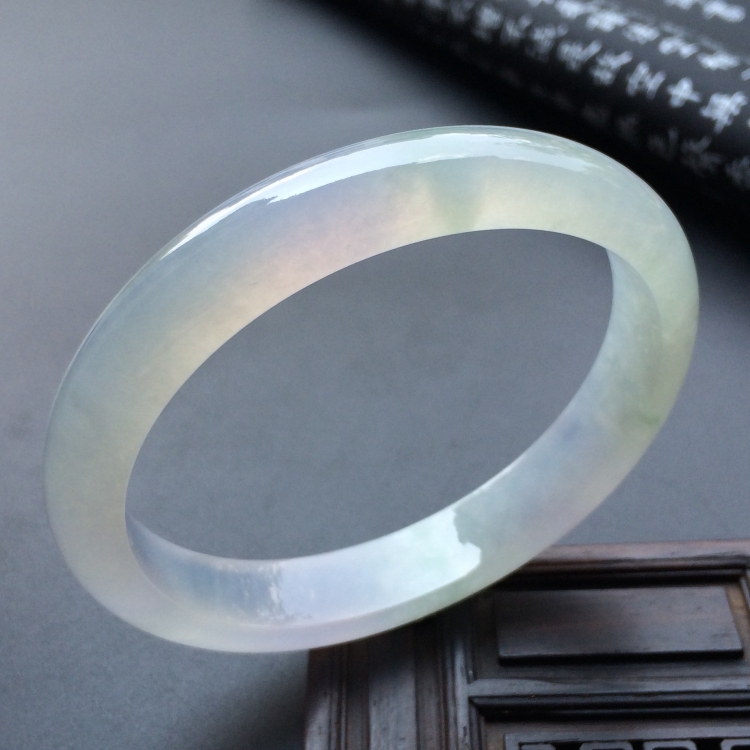 （超值推荐）冰种淡紫罗兰略飘花贵妃镯（58.5mm-51mm）