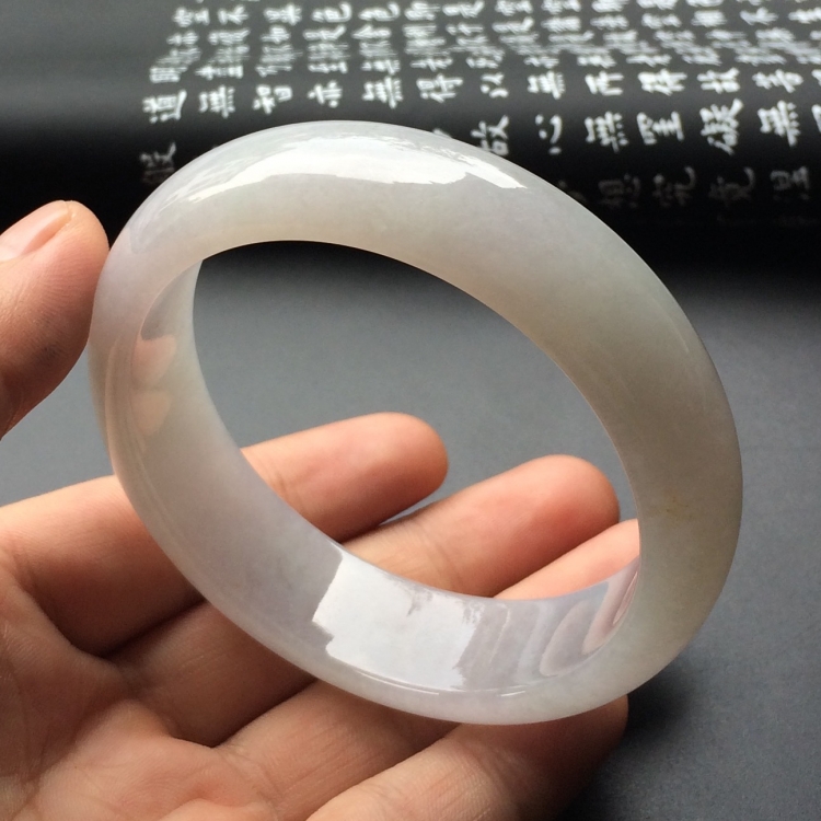 糯冰种淡紫罗兰手镯（58.6mm）