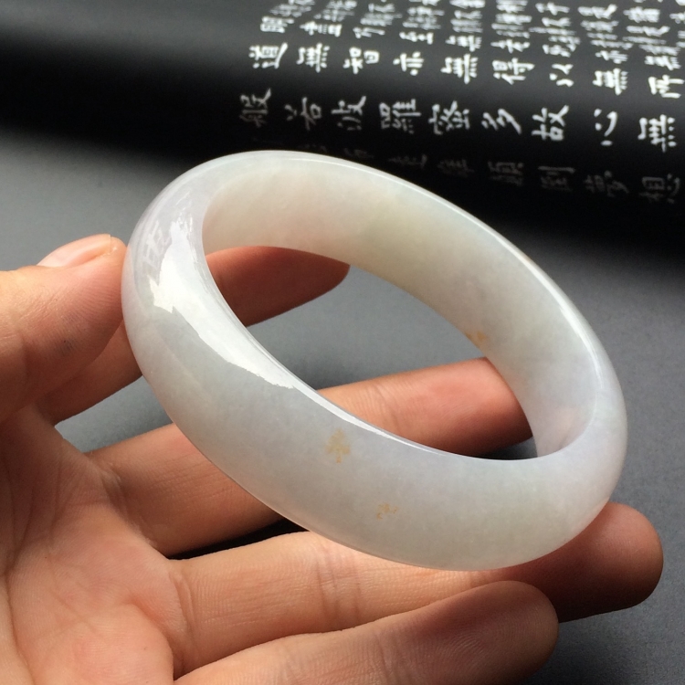 糯冰种淡紫罗兰手镯（58.6mm）