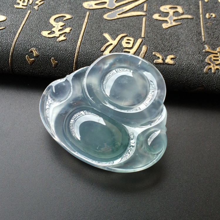 (超值推荐)冰玻种飘花玉佛挂件