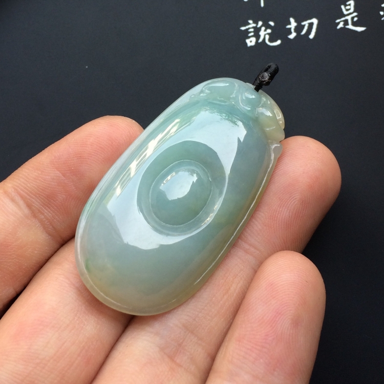 （超值推荐）糯冰种晴水褐黄翡福在眼前挂件