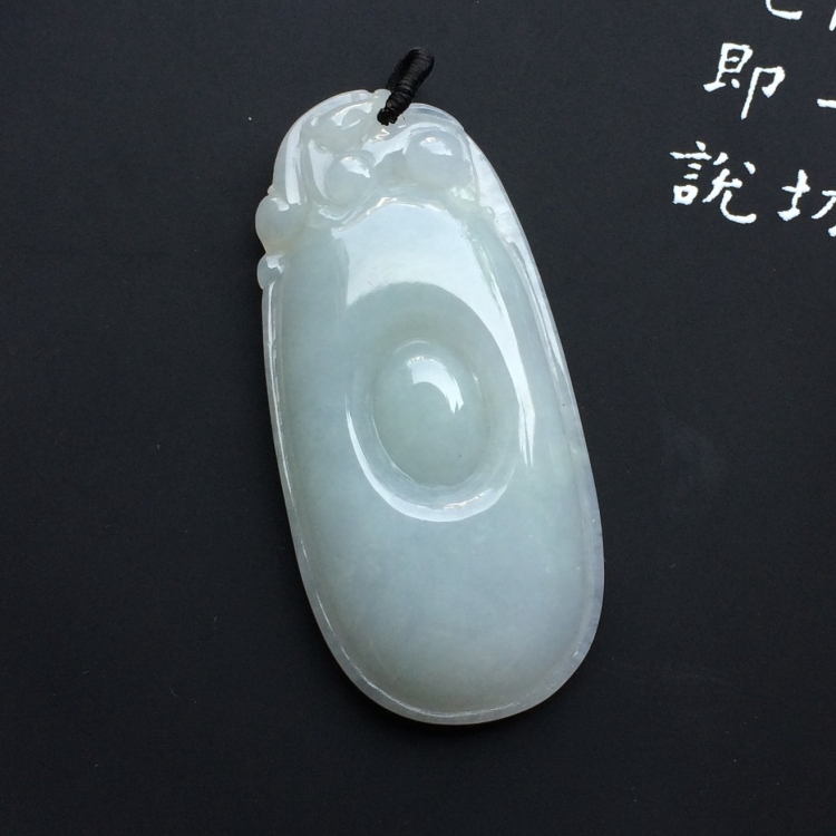 （超值推荐）糯冰种淡晴水福在眼前挂件