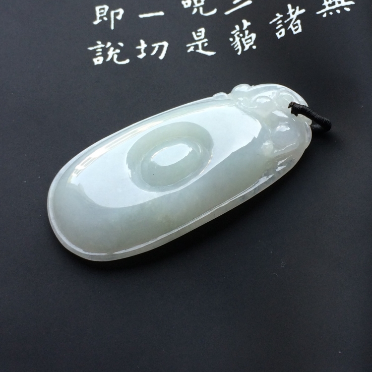 （超值推荐）糯冰种淡晴水福在眼前挂件