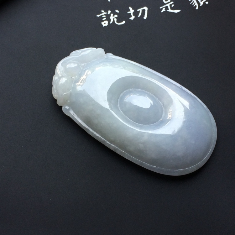 （超值推荐）糯冰种淡紫罗兰福在眼前挂件