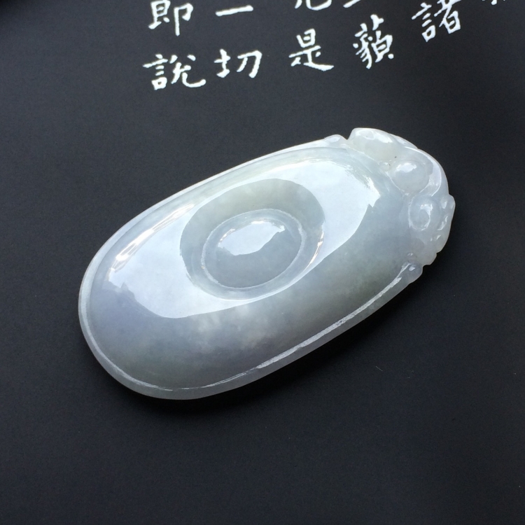 （超值推荐）糯冰种淡紫罗兰福在眼前挂件