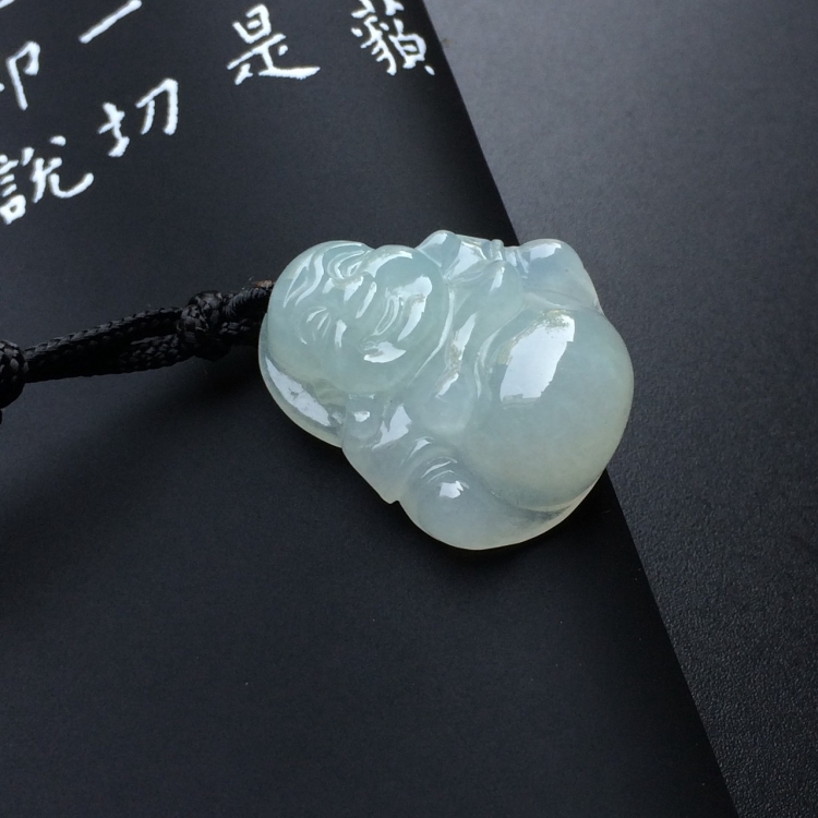 (超值推荐)糯冰种淡晴水玉佛挂件