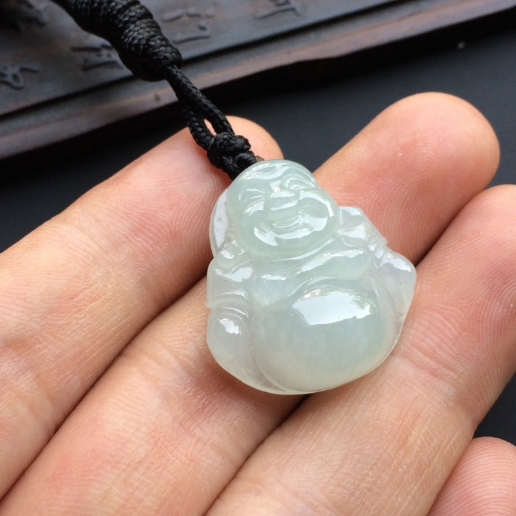 (超值推荐)糯冰种淡晴水玉佛挂件