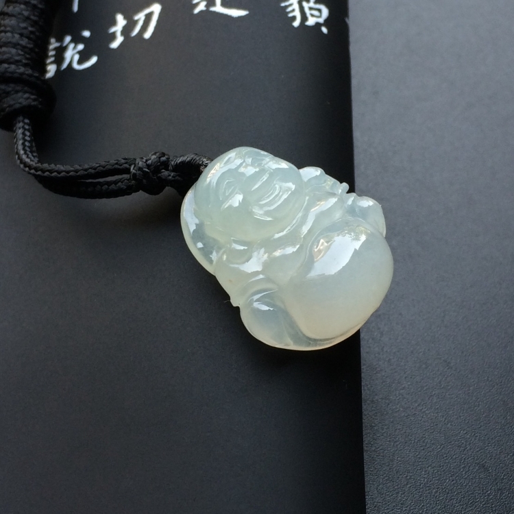 (超值推荐)糯冰种淡晴水玉佛挂件
