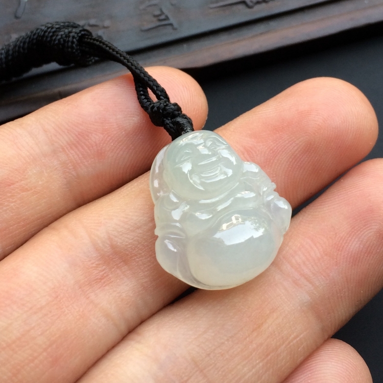 (超值推荐)糯冰种淡晴水玉佛挂件