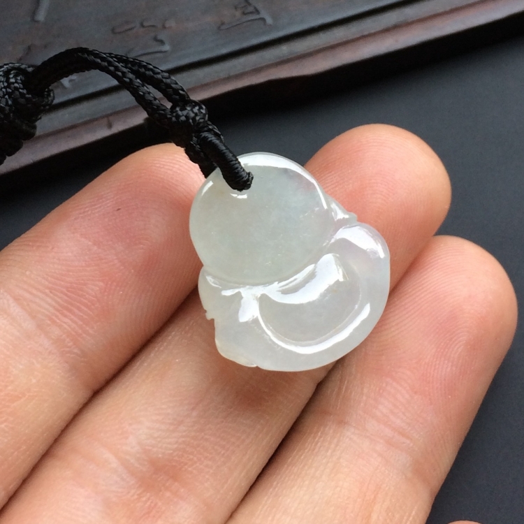 (超值推荐)糯冰种淡晴水玉佛挂件