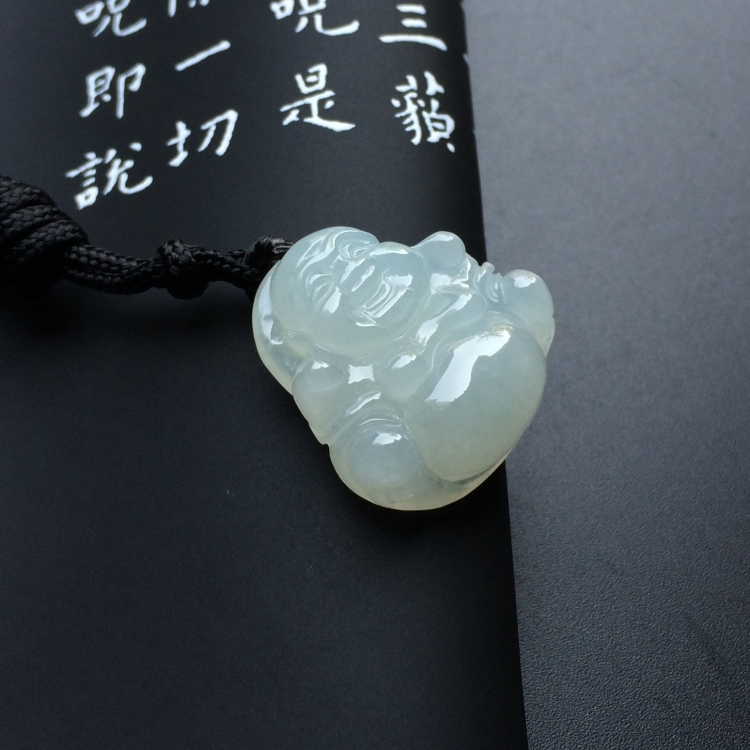 (超值推荐)糯冰种淡晴水玉佛挂件
