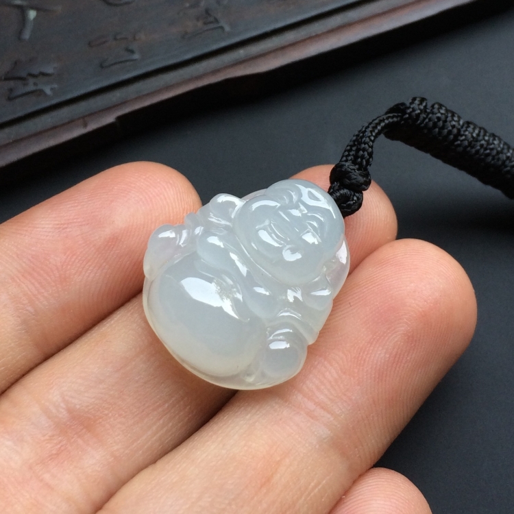 (超值推荐)糯冰种淡晴水玉佛挂件