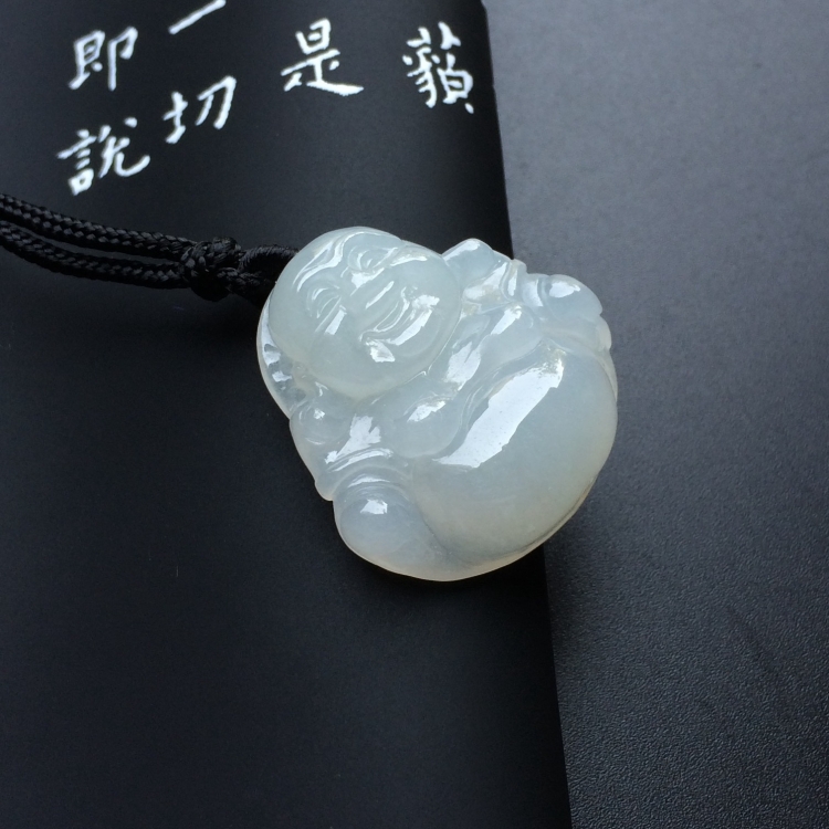 (超值推荐)糯冰种淡晴水玉佛挂件