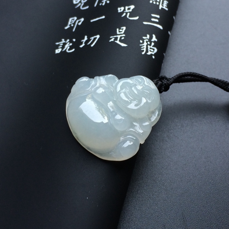 (超值推荐)糯冰种淡晴水玉佛挂件