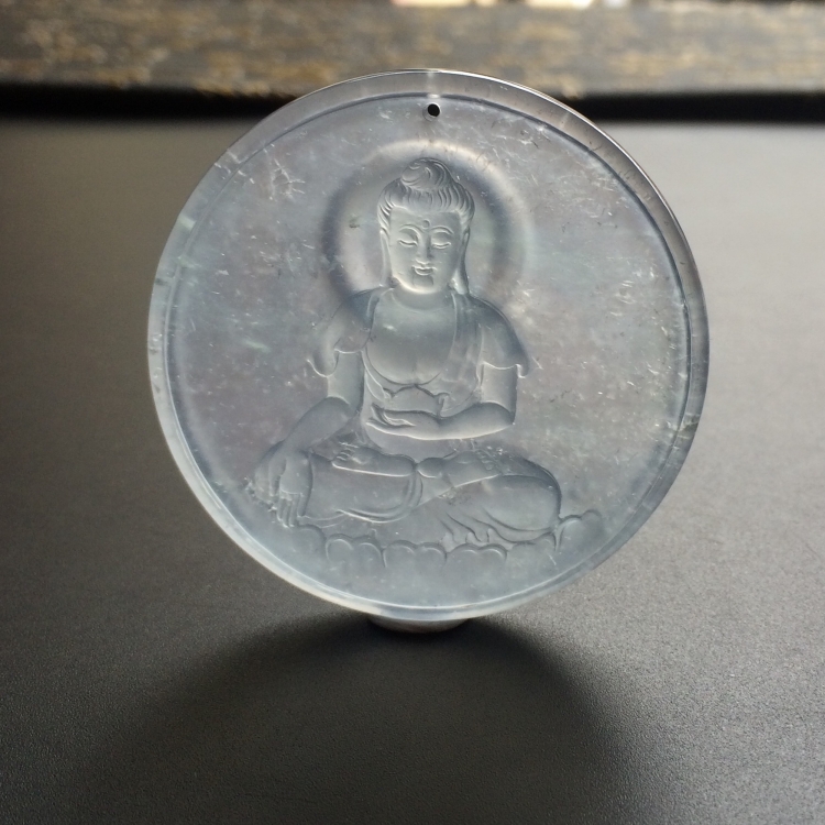 （超值推荐）玻璃种/冰玻种淡晴水西方三圣挂件（一套）