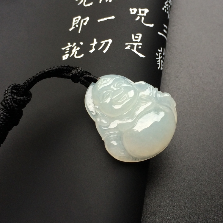 (超值推荐)糯冰种淡晴水玉佛挂件