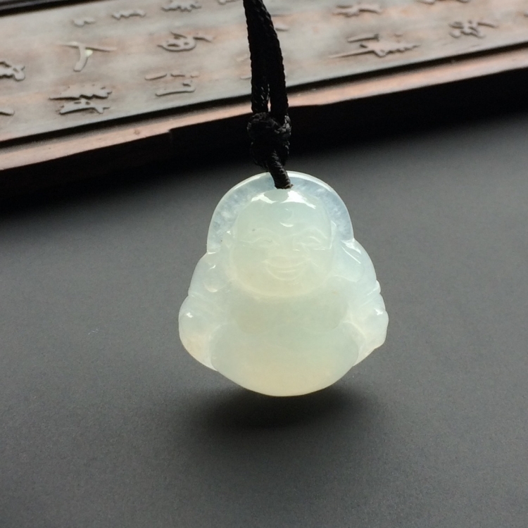 (超值推荐)糯冰种淡晴水玉佛挂件