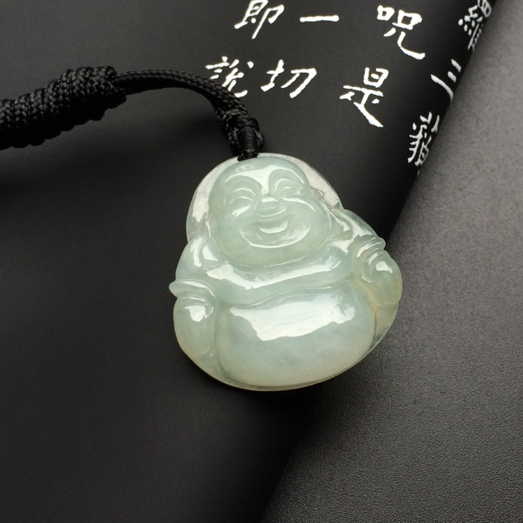 (超值推荐)糯冰种淡晴水玉佛挂件