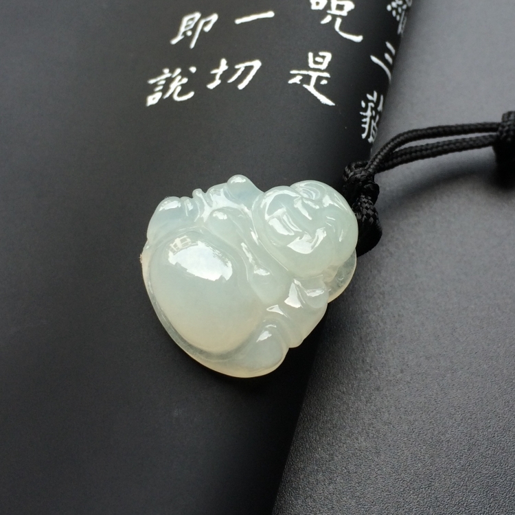 (超值推荐)糯冰种淡晴水玉佛挂件