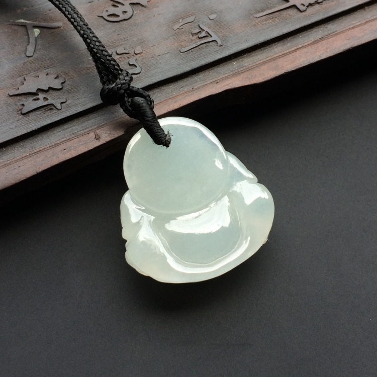 (超值推荐)糯冰种淡晴水玉佛挂件
