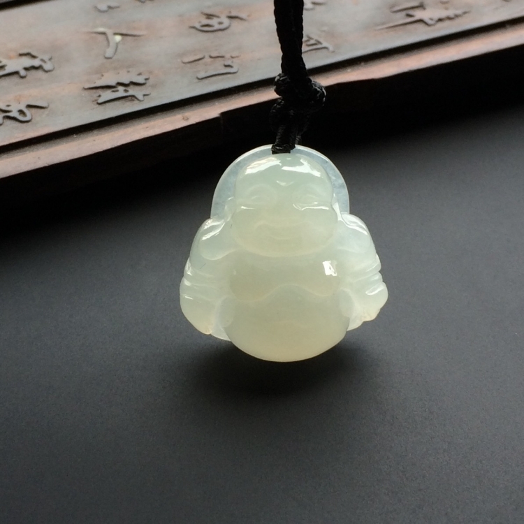 (超值推荐)糯冰种淡晴水玉佛挂件