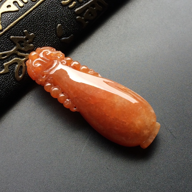 （超值推荐）糯冰种红黄翡平平安安挂件