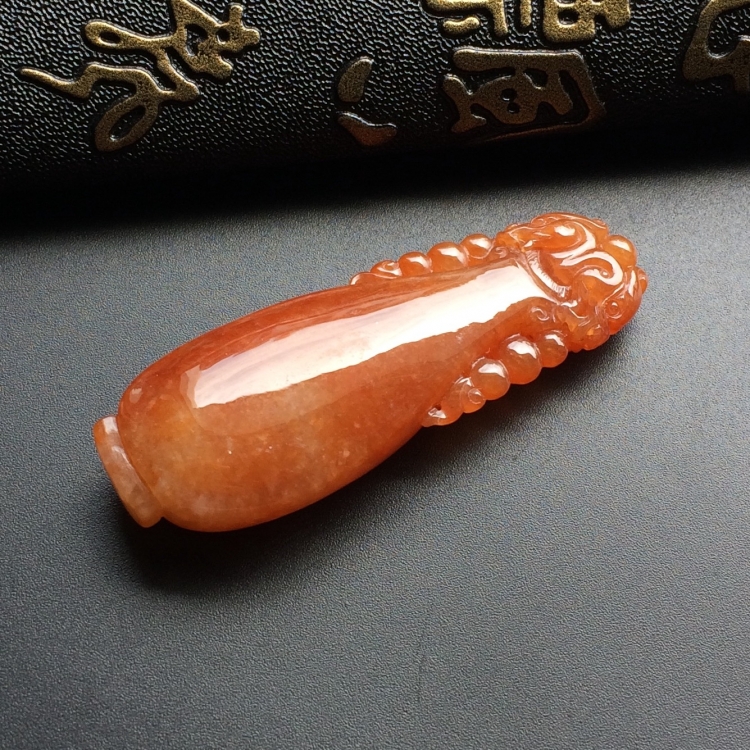 （超值推荐）糯冰种红黄翡平平安安挂件