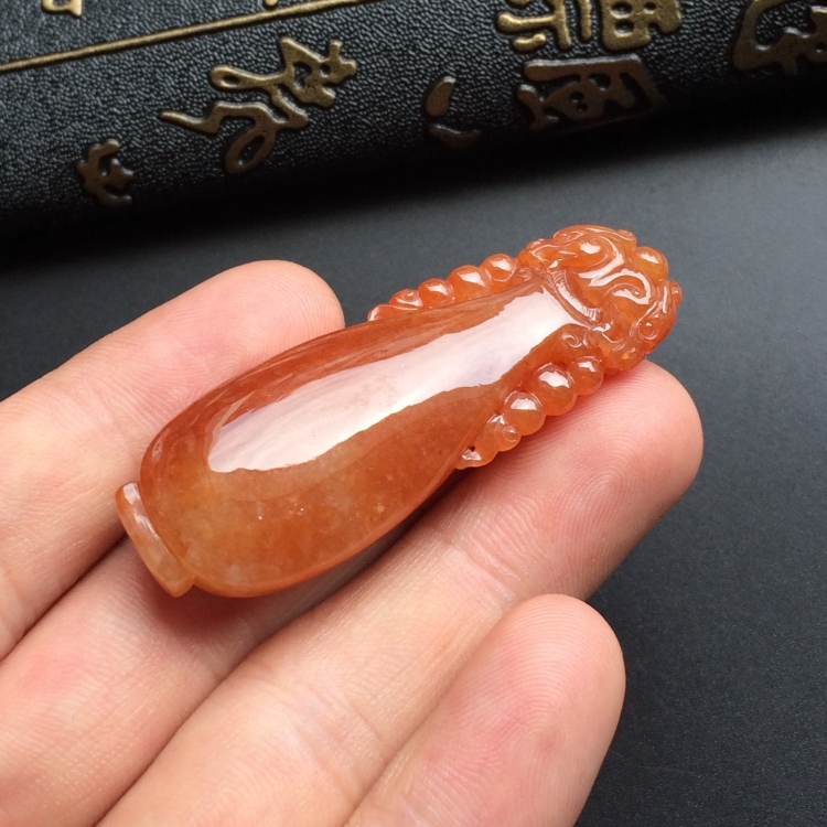 （超值推荐）糯冰种红黄翡平平安安挂件