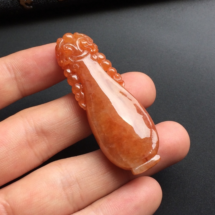 （超值推荐）糯冰种红黄翡平平安安挂件