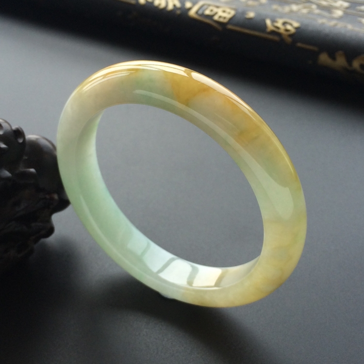 (超值推荐)糯冰种黄翡手镯（53.3mm）