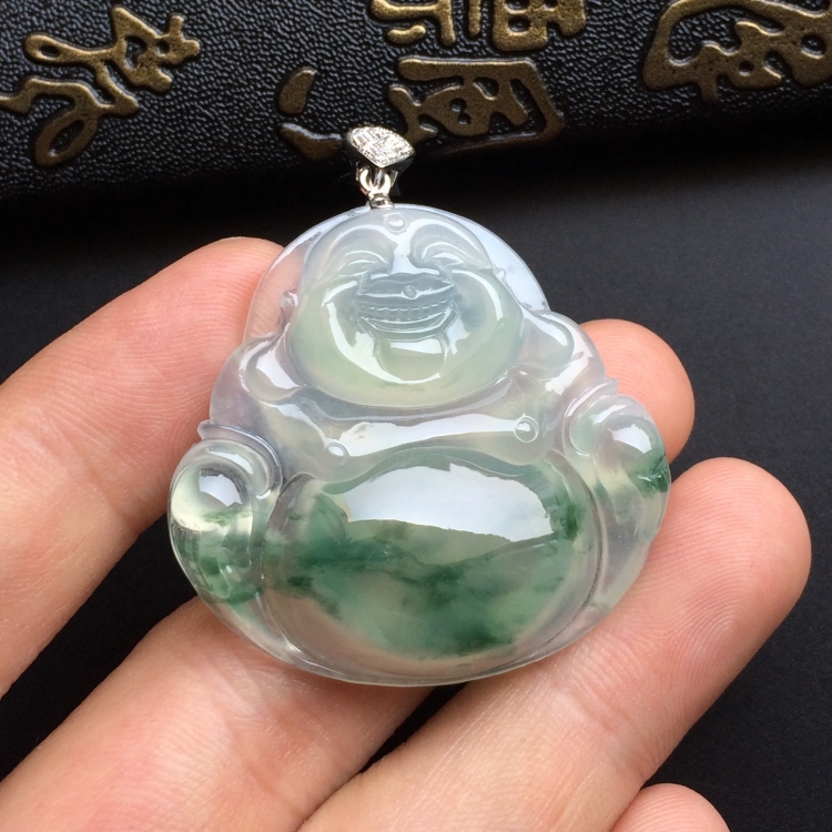 （超值推荐）冰种飘花玉佛挂件
