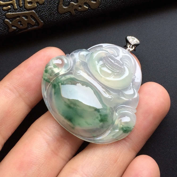 （超值推荐）冰种飘花玉佛挂件